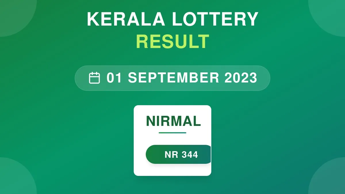 Nirmal Lottery NR-344 Draw Results (01 Sep 2023)