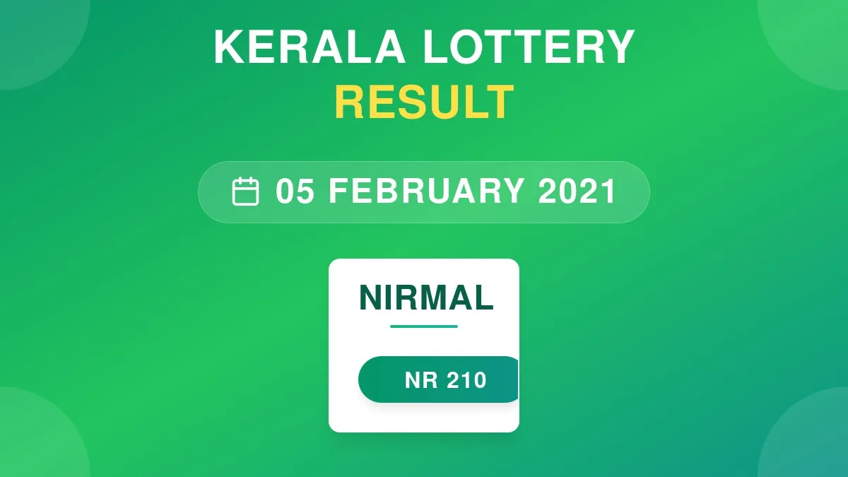 Nirmal Lottery NR-210 Draw Results (05 Feb 2021)