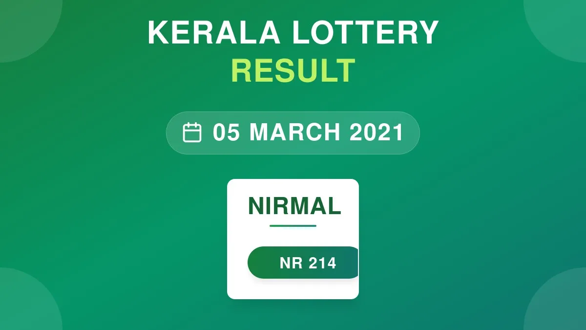 Nirmal Lottery NR-214 Draw Results (05 Mar 2021)
