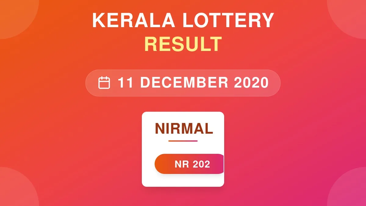 Nirmal Lottery NR-202 Draw Results (11 Dec 2020)