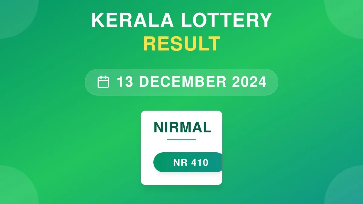Nirmal Lottery NR-410 Draw Results (13 Dec 2024)