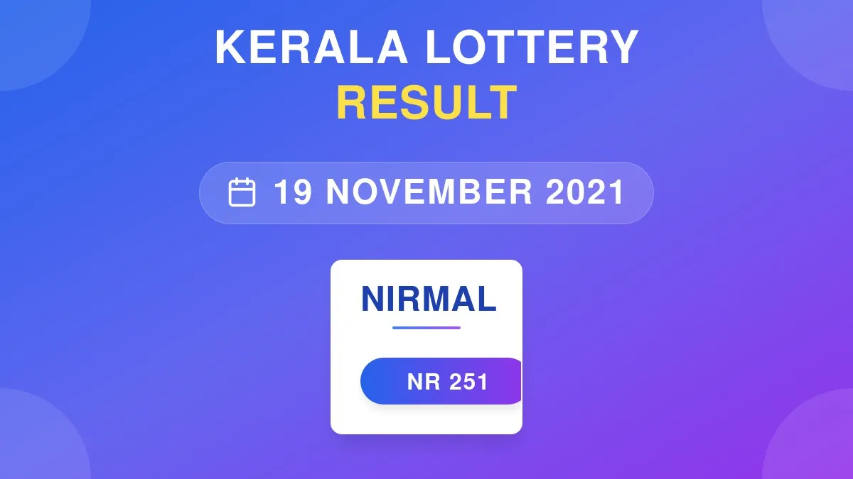 Nirmal Lottery NR-251 Draw Results (19 Nov 2021)