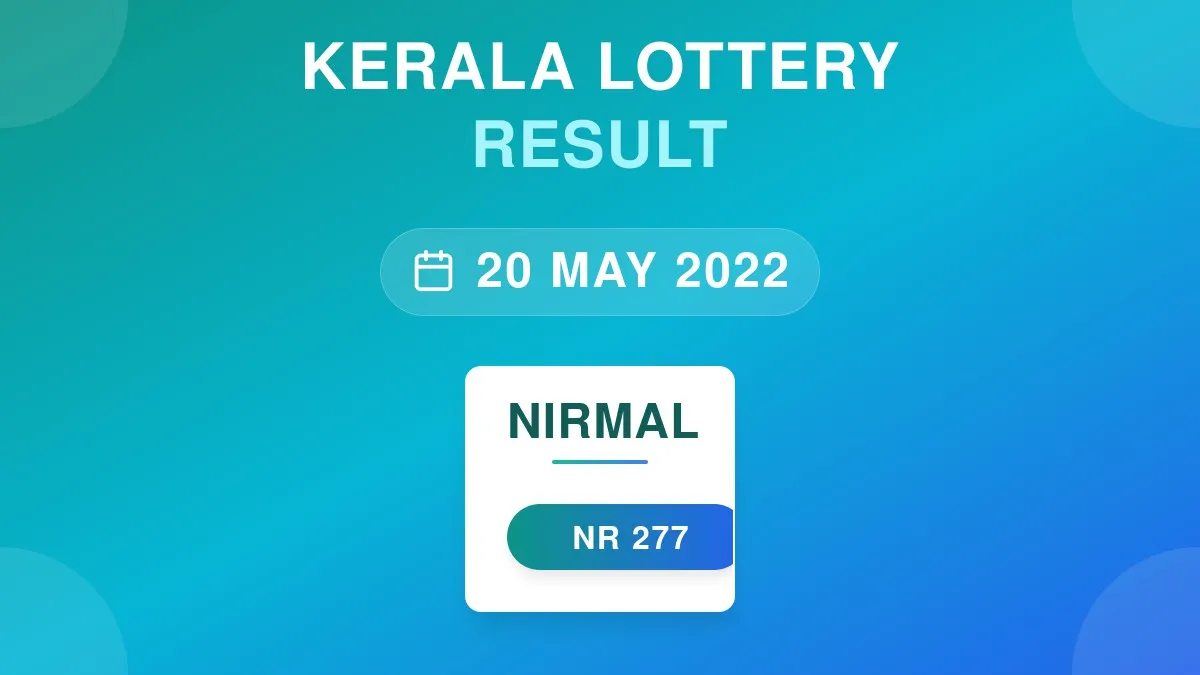 Nirmal Lottery NR-277 Draw Results (20 May 2022)