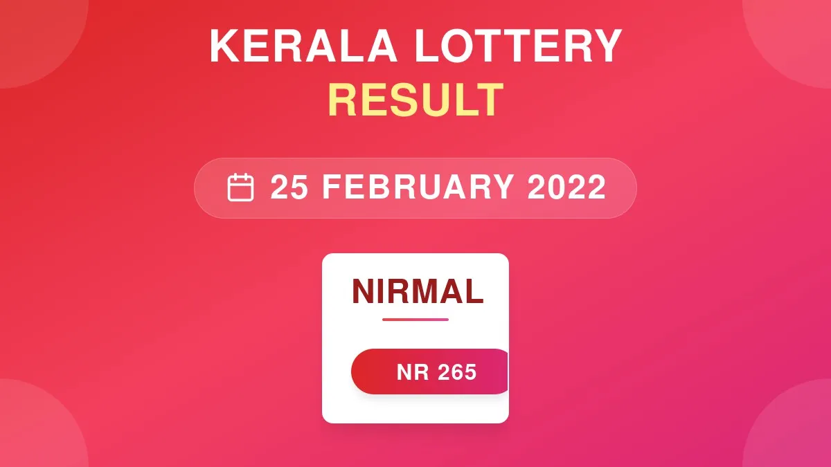 Nirmal Lottery NR-265 Draw Results (25 Feb 2022)