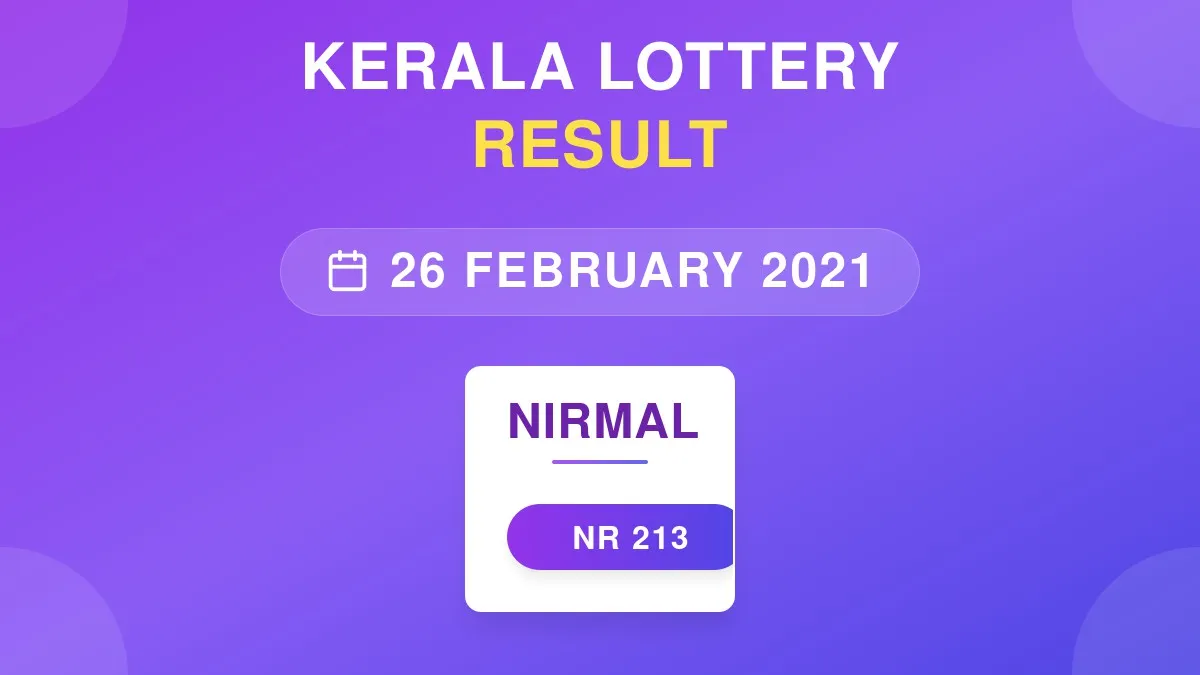 Nirmal Lottery NR-213 Draw Results (26 Feb 2021)