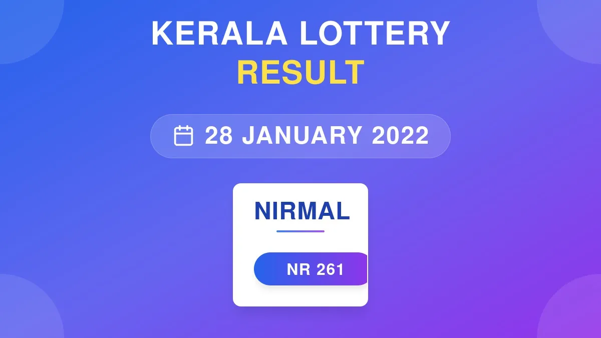 Nirmal Lottery NR-261 Draw Results (28 Jan 2022)