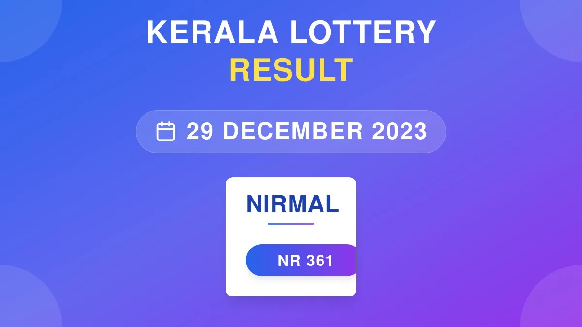 Nirmal Lottery NR-361 Draw Results (29 Dec 2023)