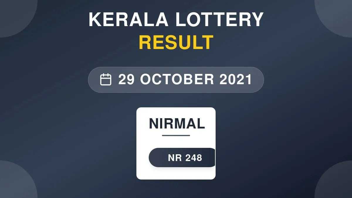 Nirmal Lottery NR-248 Draw Results (29 Oct 2021)