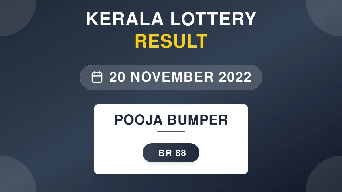 Pooja Bumper Lottery BR-88 Draw Results (20 Nov 2022)