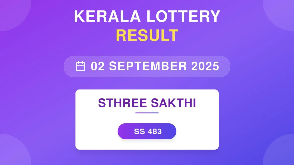 Sthree Sakthi Lottery SS-483 Draw Results (02 Sep 2025)
