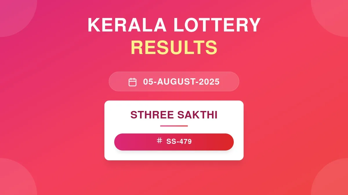 Sthree Sakthi Lottery SS-479 Draw Results (05 Aug 2025)