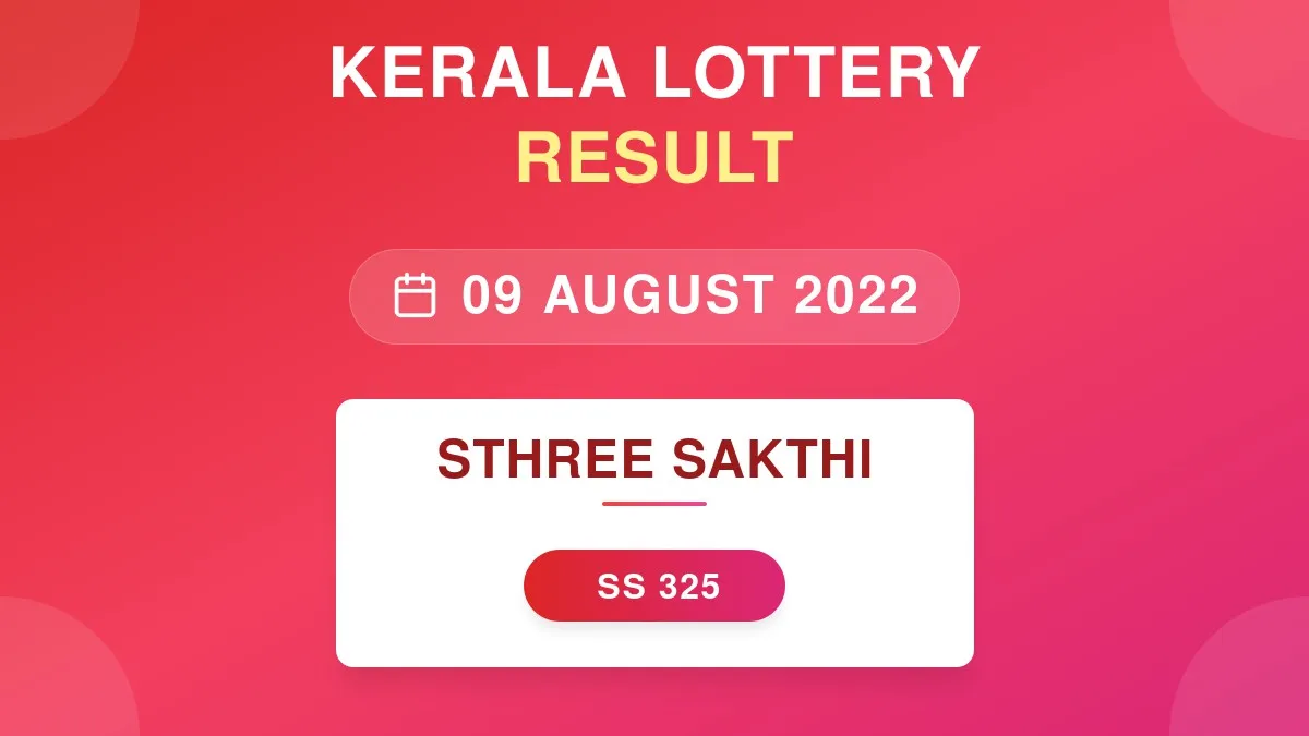 Sthree Sakthi Lottery SS-325 Draw Results (09 Aug 2022)