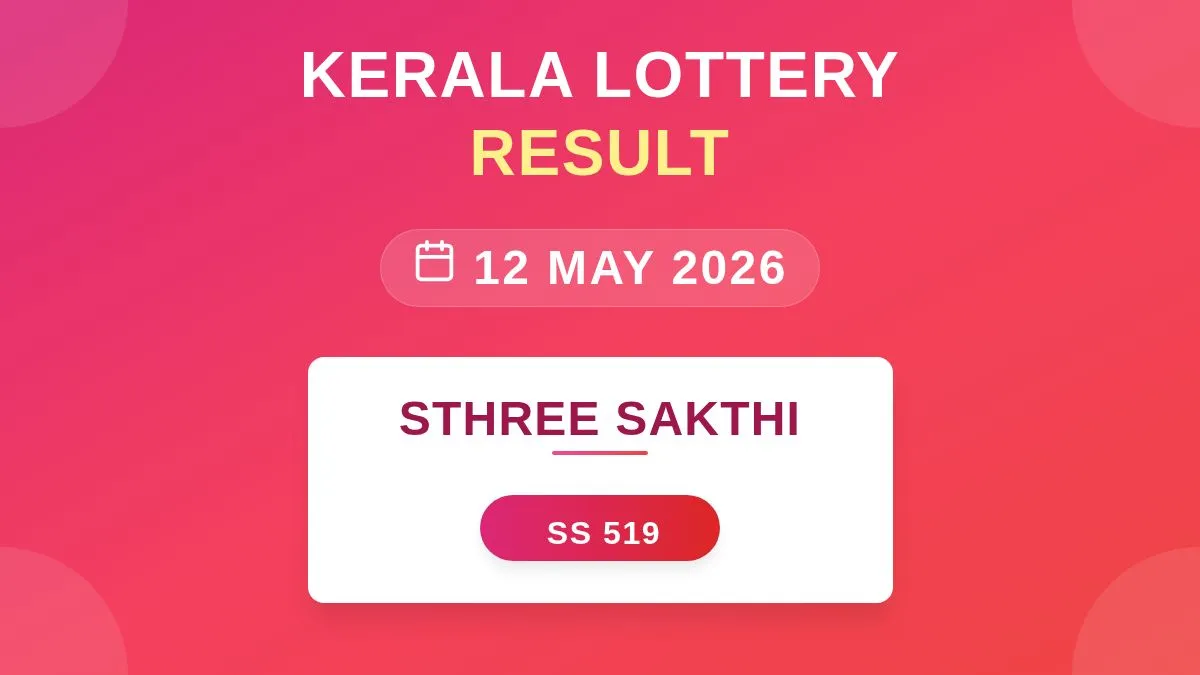 Sthree Sakthi Lottery SS-519 Draw Results (12 May 2026)