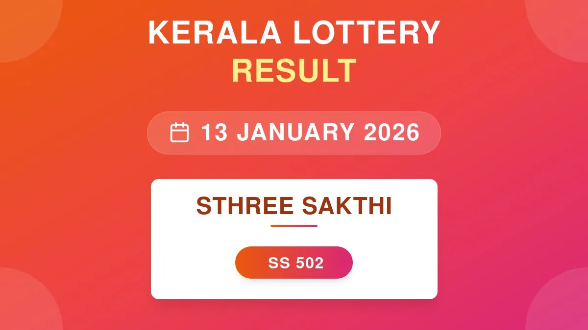 Sthree Sakthi Lottery SS-502 Draw Results (13 Jan 2026)