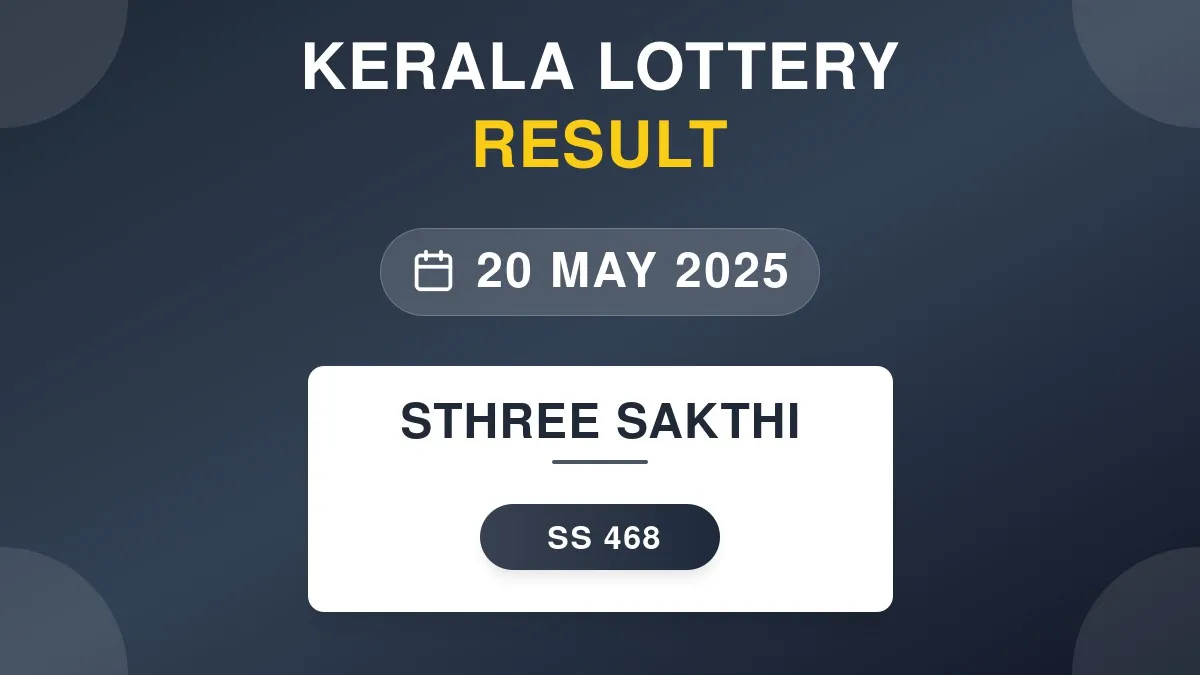 Sthree Sakthi Lottery SS-468 Draw Results (20 May 2025)
