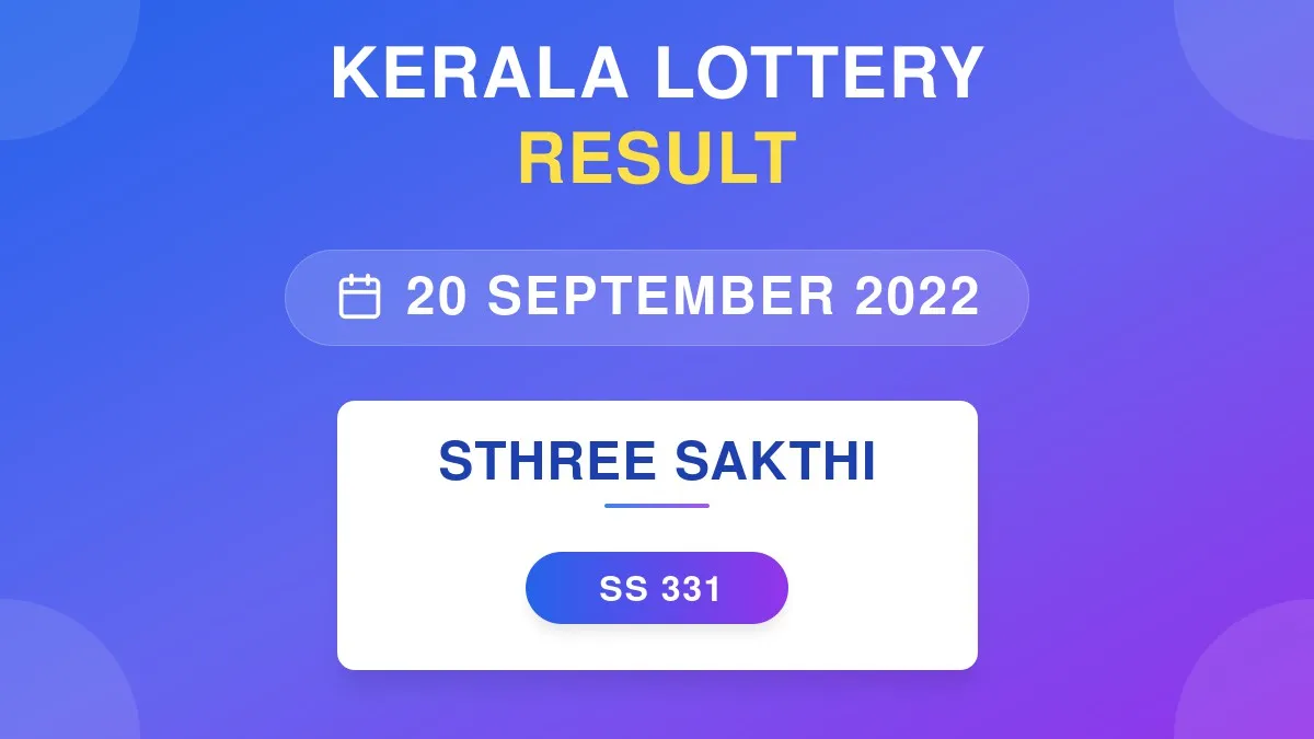 Sthree Sakthi Lottery SS-331 Draw Results (20 Sep 2022)