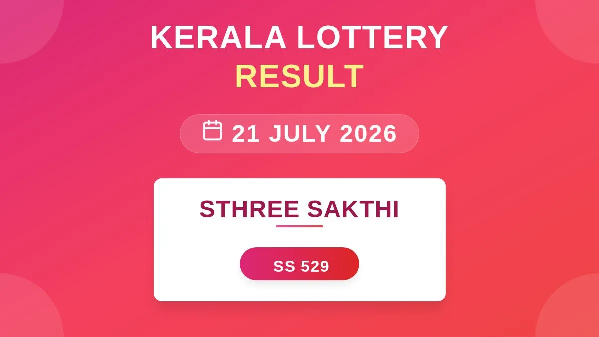 Sthree Sakthi Lottery SS-529 Draw Results (21 Jul 2026)