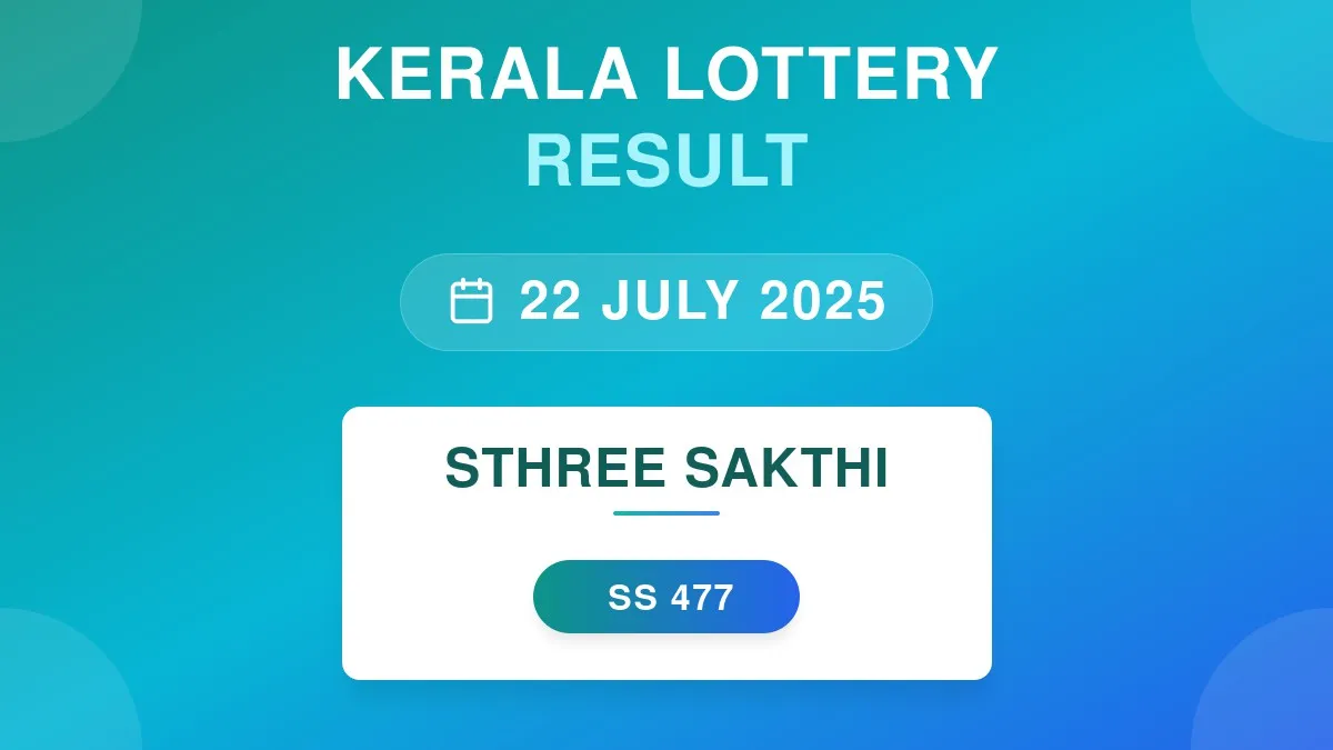 Sthree Sakthi Lottery SS-477 Draw Results (22 Jul 2025)