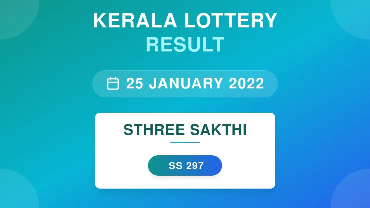Sthree Sakthi Lottery SS-297 Draw Results (25 Jan 2022)