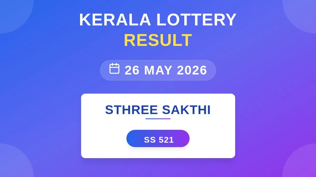 Sthree Sakthi Lottery SS-521 Draw Results (26 May 2026)