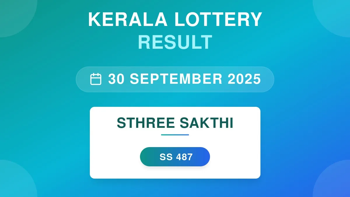 Sthree Sakthi Lottery SS-487 Draw Results (30 Sep 2025)
