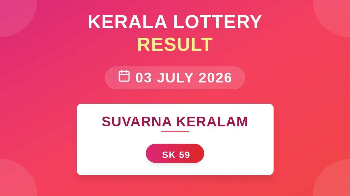 Suvarna Keralam Lottery SK-59 Draw Results (03 Jul 2026)