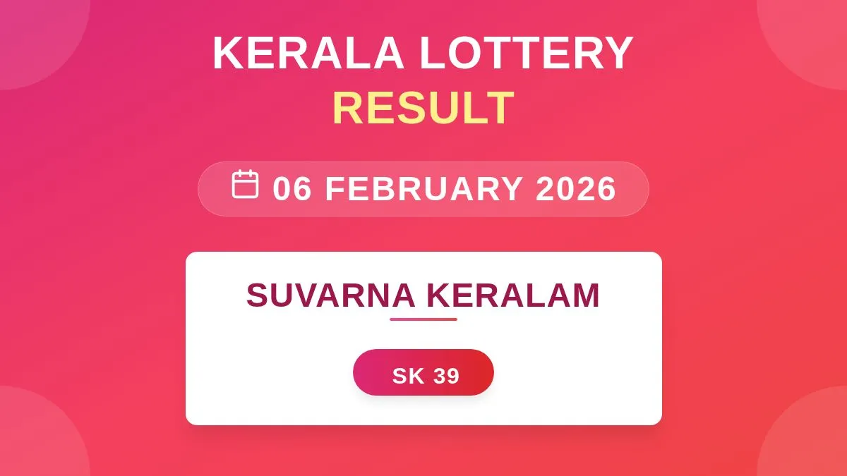 Suvarna Keralam Lottery SK-39 Draw Results (06 Feb 2026)