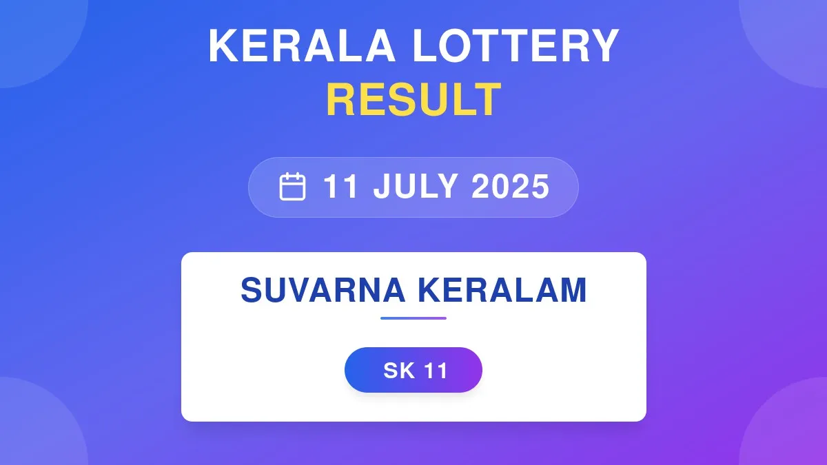Suvarna Keralam Lottery SK-11 Draw Results (11 Jul 2025)