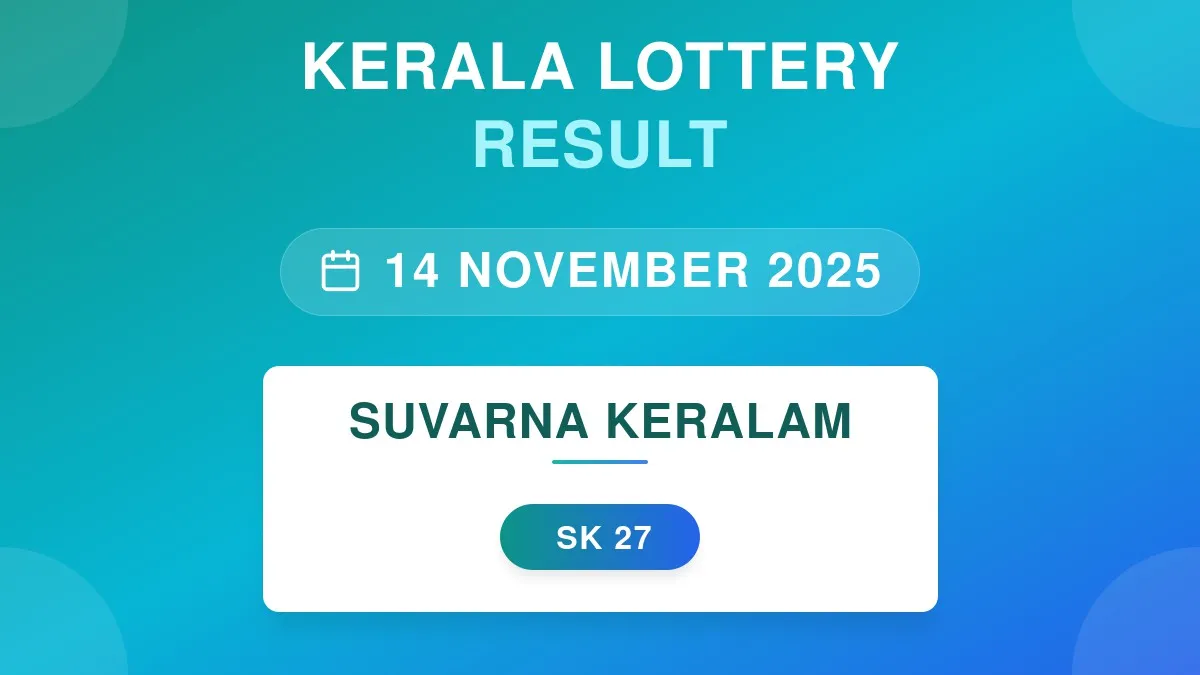 Suvarna Keralam Lottery SK-27 Draw Results (14 Nov 2025)