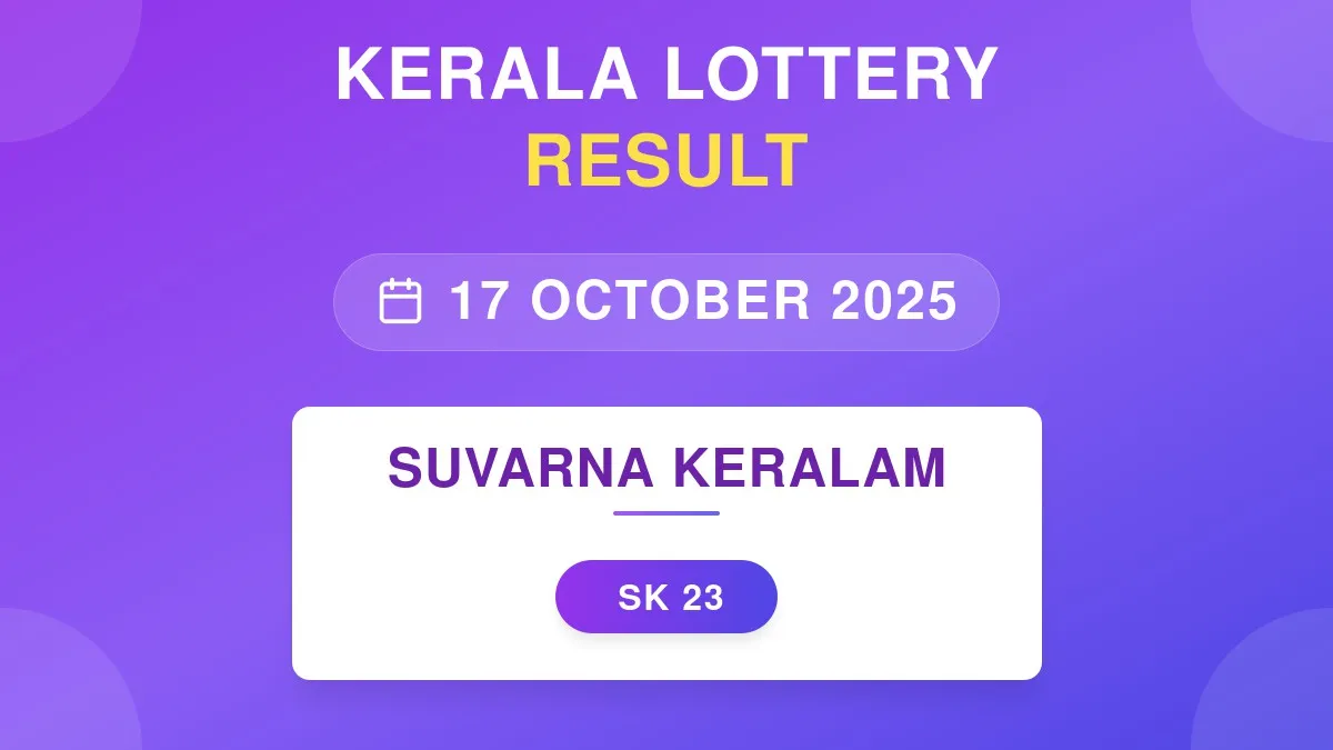 Suvarna Keralam Lottery SK-23 Draw Results (17 Oct 2025)