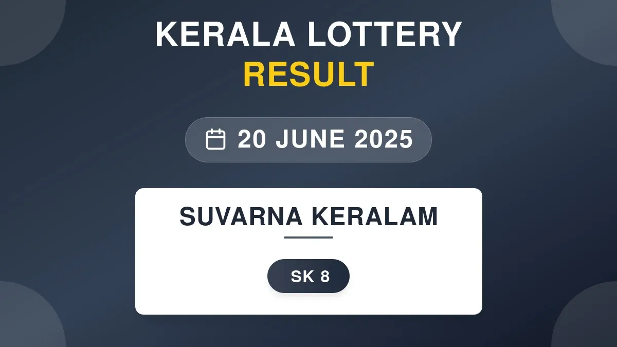 Suvarna Keralam Lottery SK-8 Draw Results (20 Jun 2025)