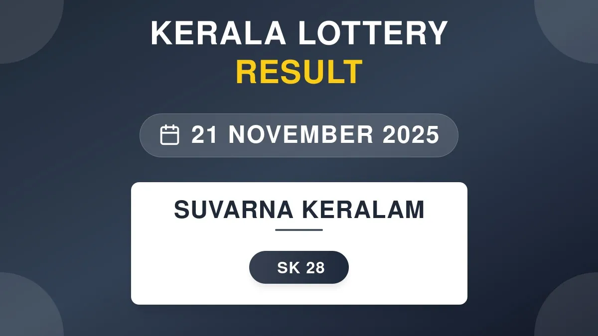 Suvarna Keralam Lottery SK-28 Draw Results (21 Nov 2025)