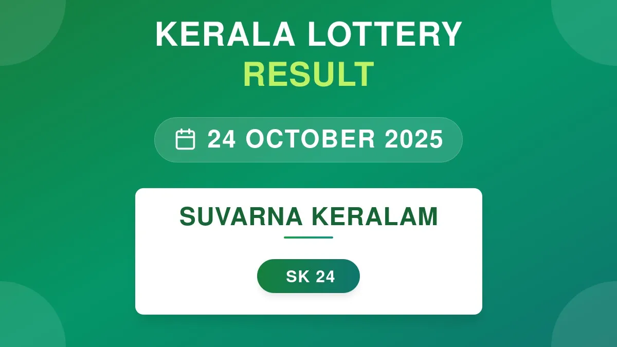 Suvarna Keralam Lottery SK-24 Draw Results (24 Oct 2025)