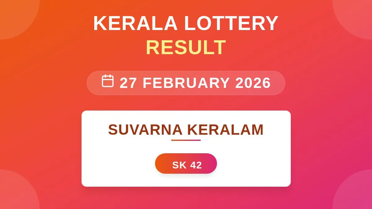 Suvarna Keralam Lottery SK-42 Draw Results (27 Feb 2026)