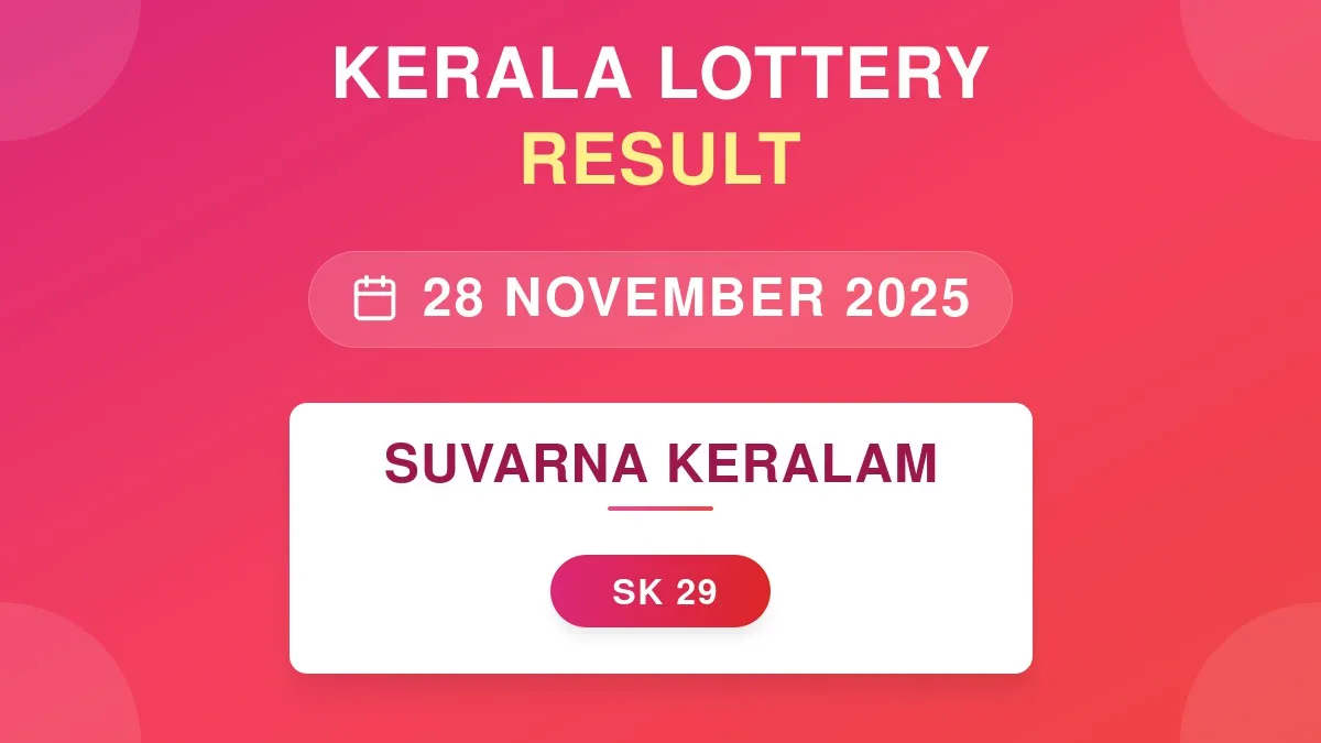 Suvarna Keralam Lottery SK-29 Draw Results (28 Nov 2025)