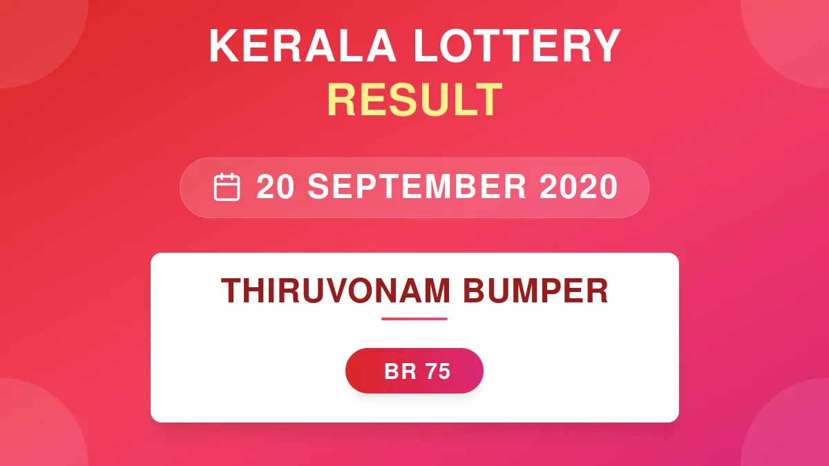 Thiruvonam Bumper Lottery BR-75 Draw Results (20 Sep 2020)