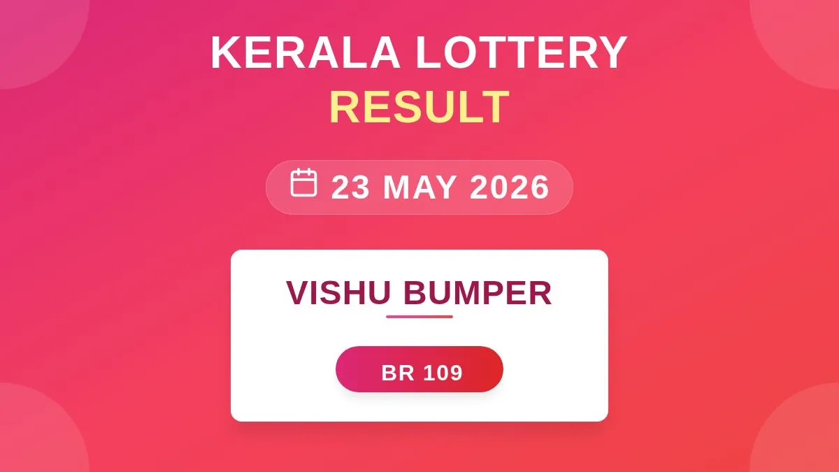 Vishu Bumper Lottery BR-109 Draw Results (23 May 2026)