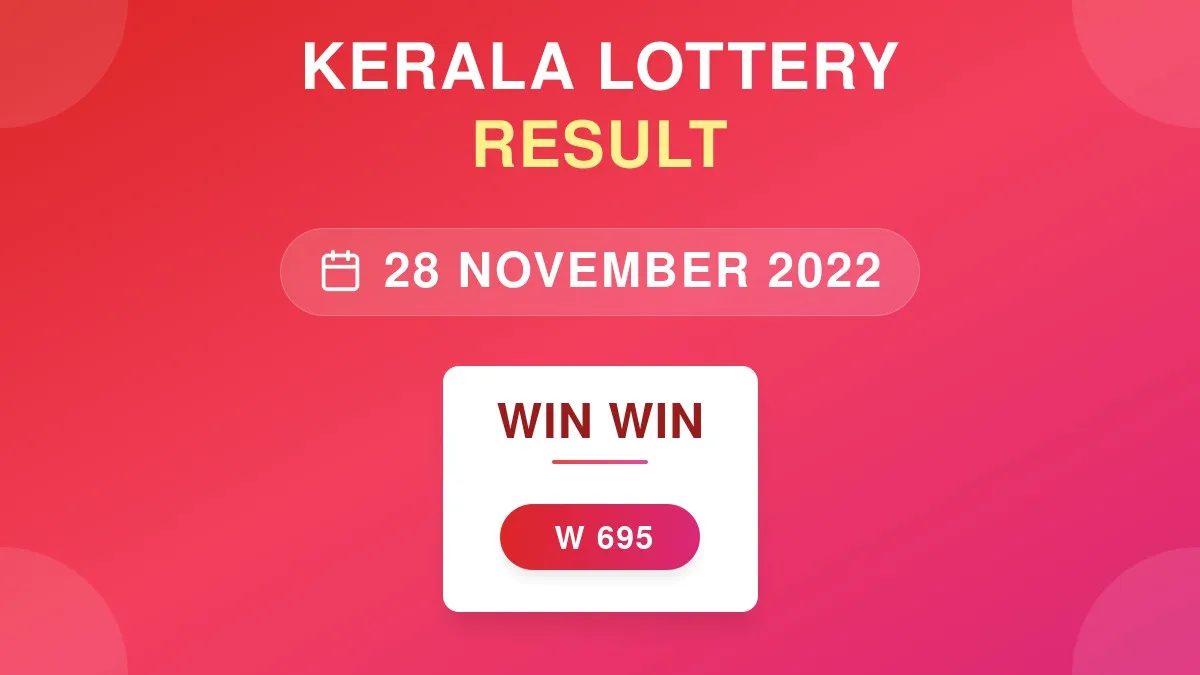 Win Win Lottery W-695 Draw Results (28 Nov 2022)