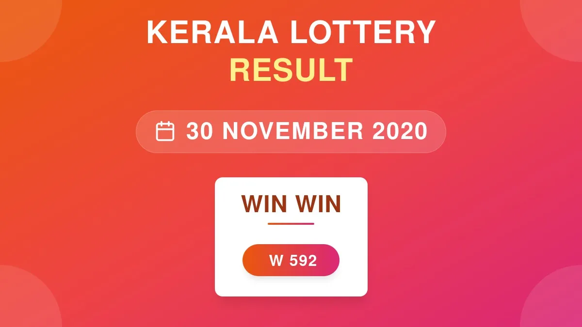 Win Win Lottery W-592 Draw Results (30 Nov 2020)